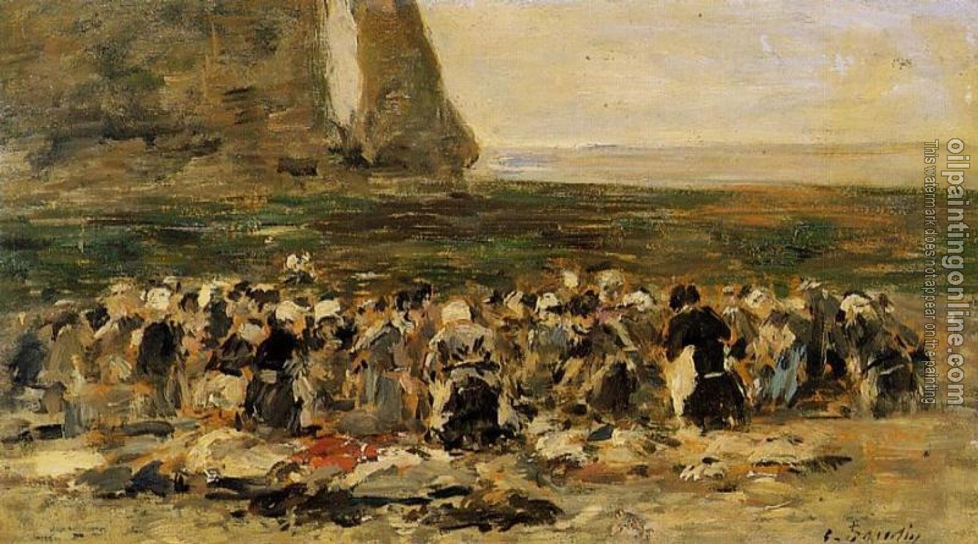 Boudin, Eugene - Laundresses at Etretat